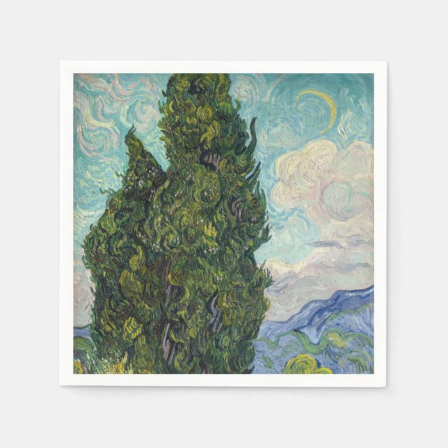 Vincent van Gogh - Cypresses Napkin (Front)