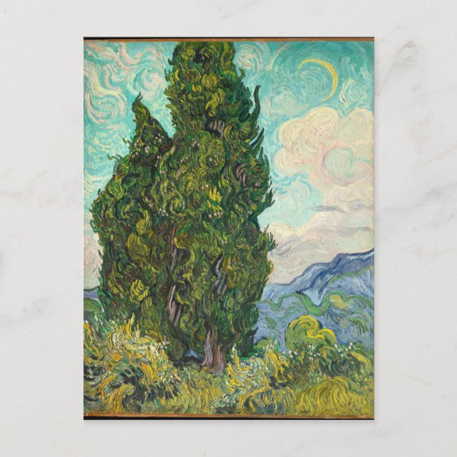 Vincent Van Gogh Cypresses Postcard (Front)