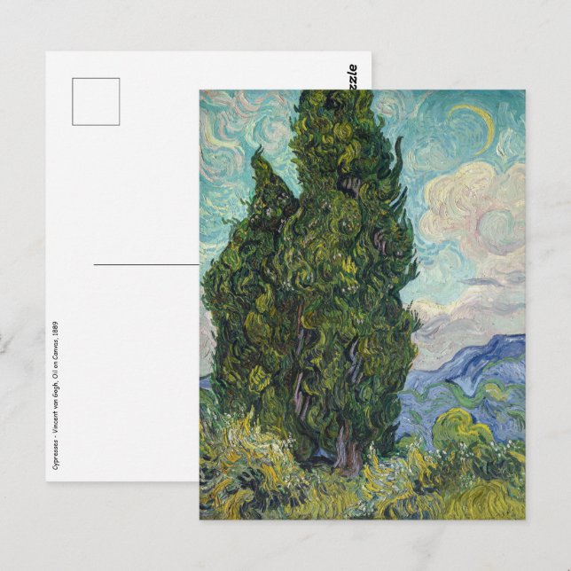 Vincent van Gogh - Cypresses Postcard (Front/Back)