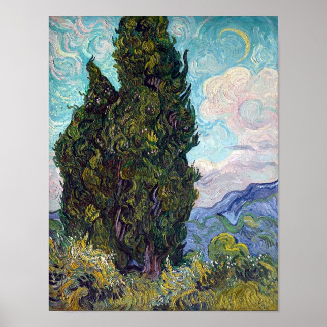 Vincent van Gogh Cypresses Poster (Front)