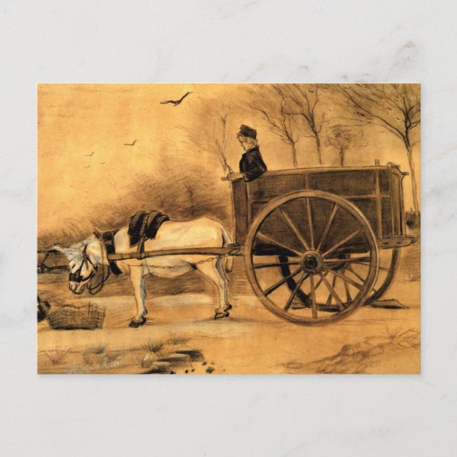 Vincent van Gogh - Donkey and Cart Postcard (Front)