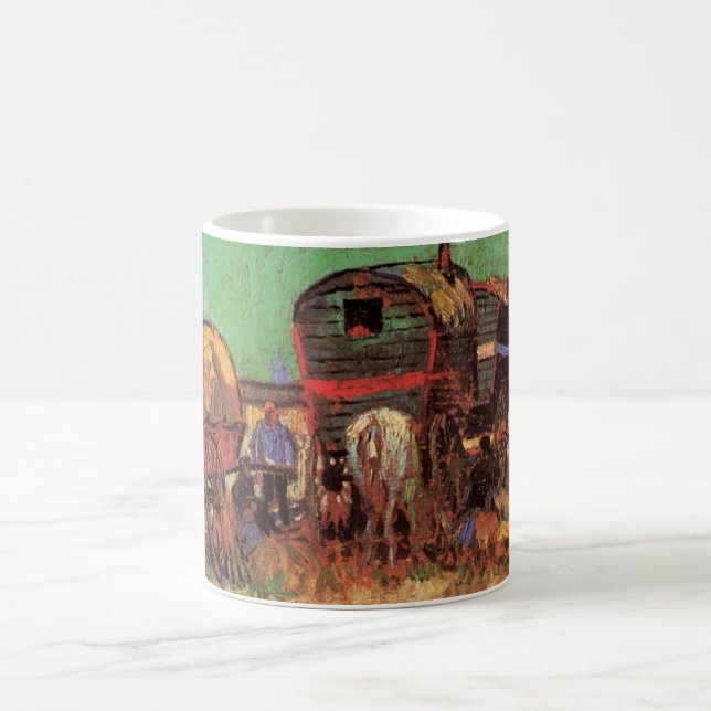 Vincent van Gogh - Encampment of Gypsies Caravans Coffee Mug (Center)