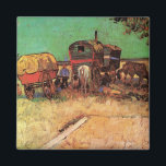 Vincent van Gogh - Encampment of Gypsies Caravans Magnet<br><div class="desc">Encampment of Gypsies with Caravans (1888) by Vincent van Gogh is a vintage Post Impressionism fine art landscape daily life painting. A gypsy family living out of horse drawn covered wagons. About the artist: Vincent Willem van Gogh (1853-1890) was a Post Impressionist painter whose work was most noteable for its...</div>