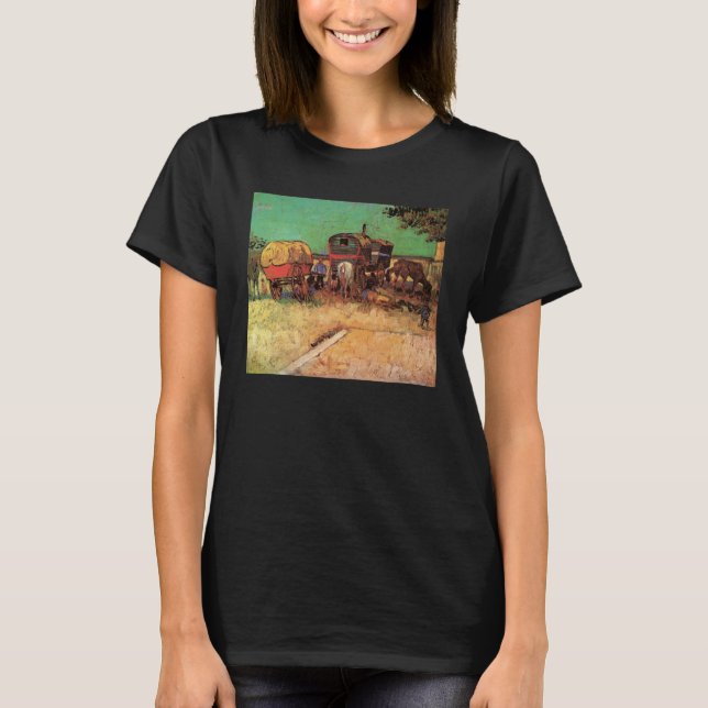 Vincent van Gogh - Encampment of Gypsies Caravans T-Shirt (Front)