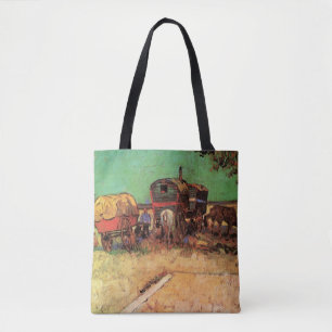 Vincent van Gogh - Encampment of Gypsies Caravans Tote Bag