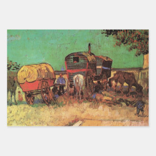 Vincent van Gogh - Encampment of Gypsies Caravans Wrapping Paper Sheet