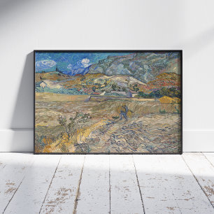 Vincent Van Gogh, Enclosed Field with Peasant Poster