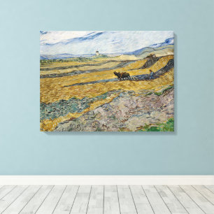Vincent Van Gogh, Enclosed Field with Ploughman Canvas Print