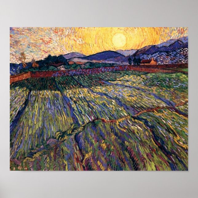Vincent Van Gogh - Enclosed Field With Rising Sun Poster (Front)