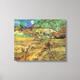 Vincent van Gogh - Enclosed Wheat Field w Peasant Canvas Print