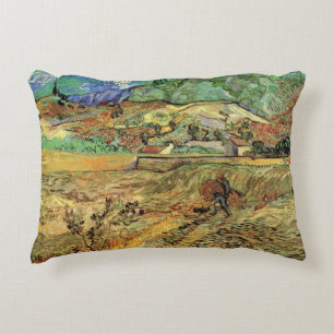 Vincent van Gogh - Enclosed Wheat Field w Peasant Decorative Cushion