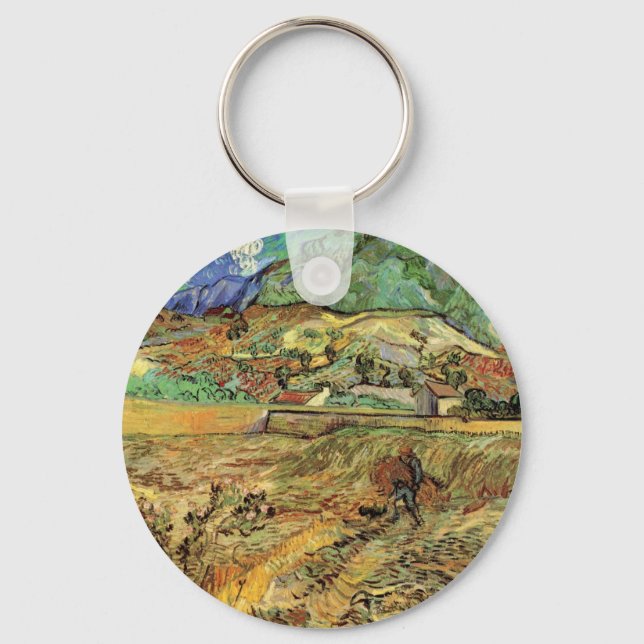 Vincent van Gogh - Enclosed Wheat Field w Peasant Key Ring (Front)