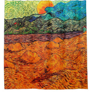 Vincent Van Gogh - Evening Landscape Rising Moon Shower Curtain