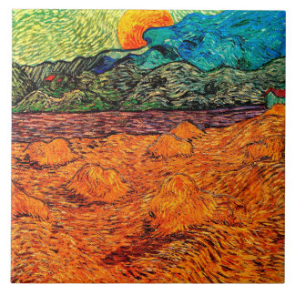 Vincent Van Gogh - Evening Landscape Rising Moon Tile