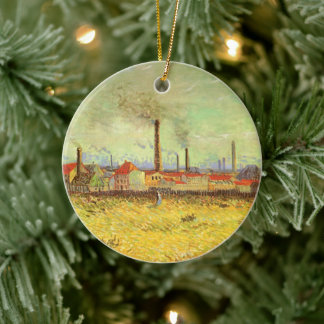 Vincent van Gogh - Factories at Asnieres Ceramic Tree Decoration