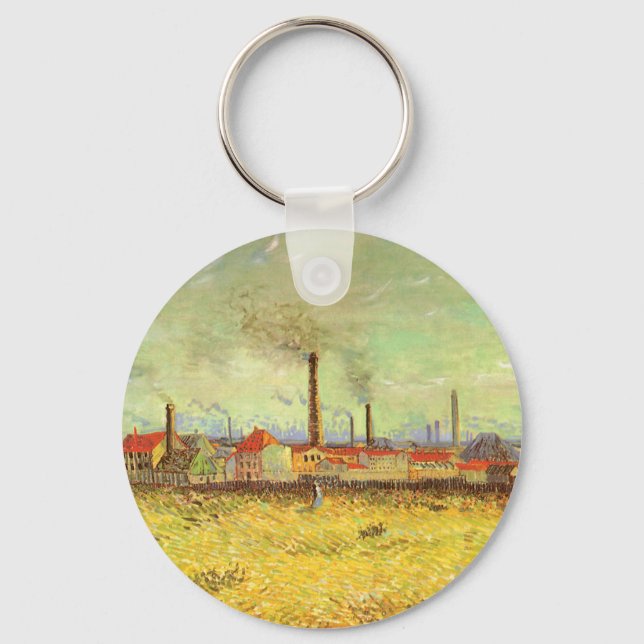 Vincent van Gogh - Factories at Asnieres Key Ring (Front)