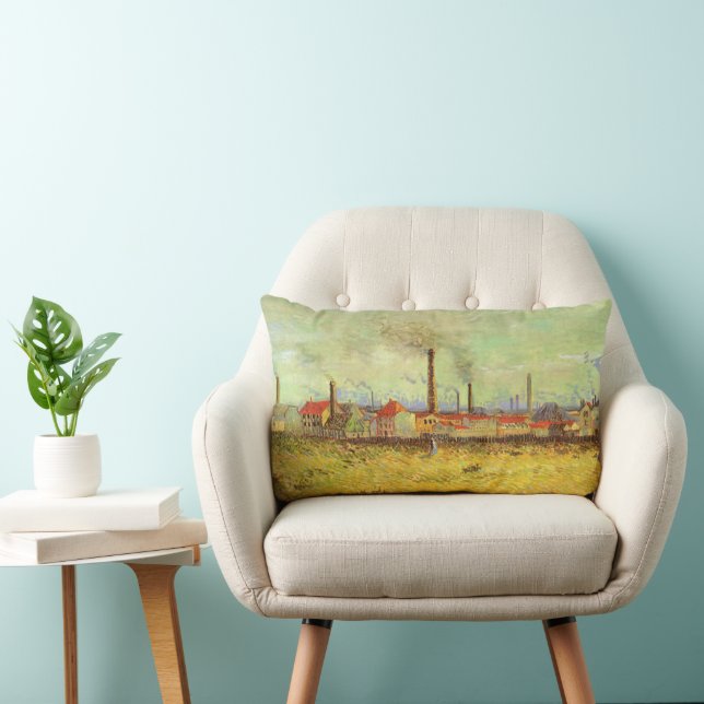 Vincent van Gogh - Factories at Asnieres Lumbar Cushion (Chair)