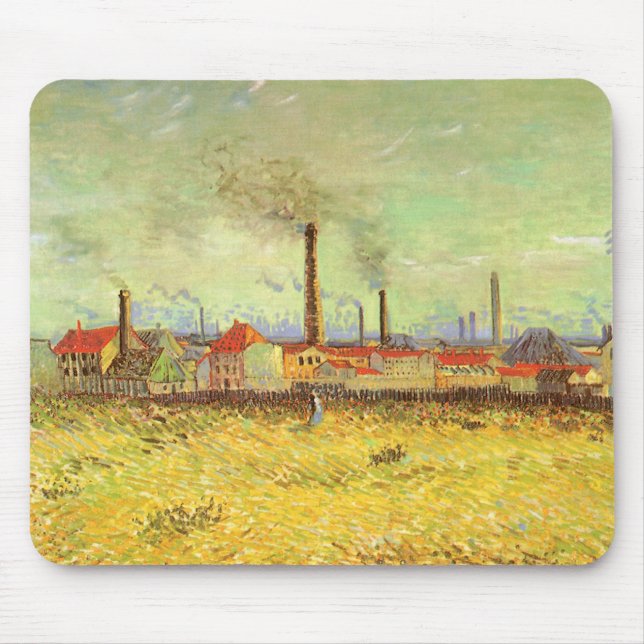 Vincent van Gogh - Factories at Asnieres Mouse Mat (Front)
