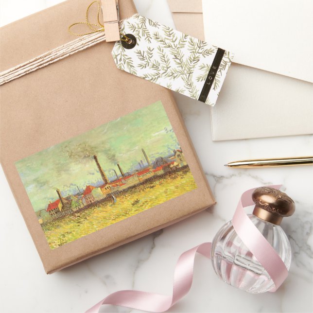 Vincent van Gogh - Factories at Asnieres Rectangular Sticker (Gifting)