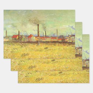 Vincent van Gogh - Factories at Asnieres Wrapping Paper Sheet