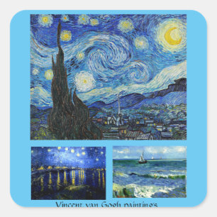 Vincent van Gogh famous paintings Square Sticker