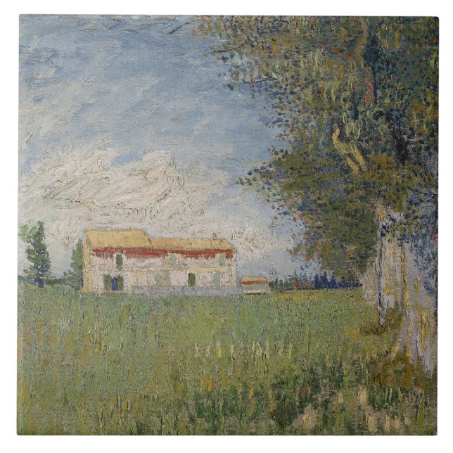 Vincent van Gogh - Farmhouse in a Wheat Field Tile (Front)
