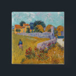 Vincent van Gogh - Farmhouse in Provence 15 Cm Square Badge<br><div class="desc">Farmhouse in Provence / Ferme en Provence - Vincent van Gogh,  1888</div>