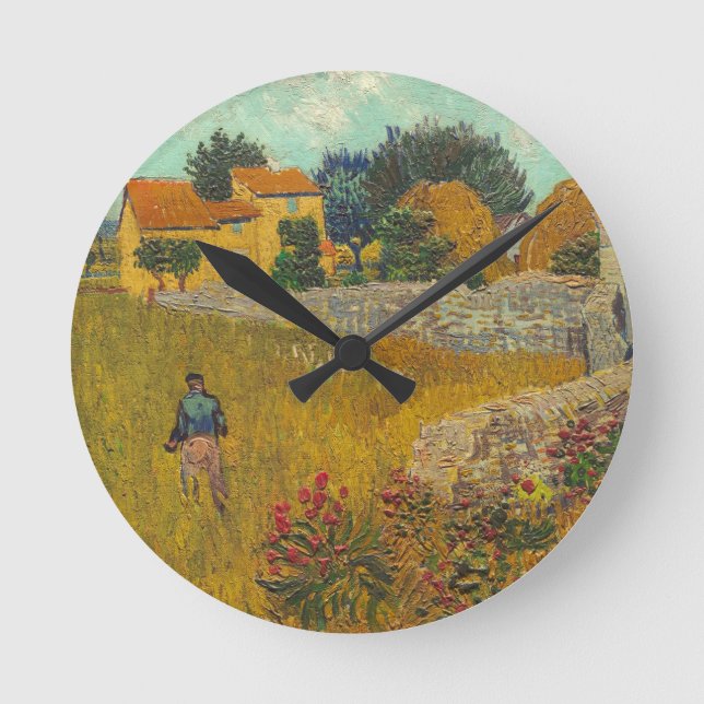 Vincent van Gogh | Farmhouse in Provence, 1888 Round Clock (Front)