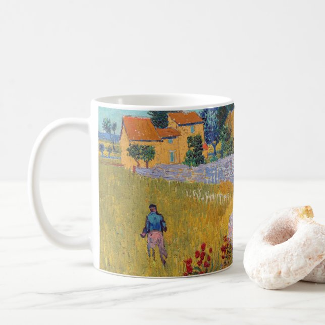 Vincent van Gogh - Farmhouse in Provence Coffee Mug (With Donut)