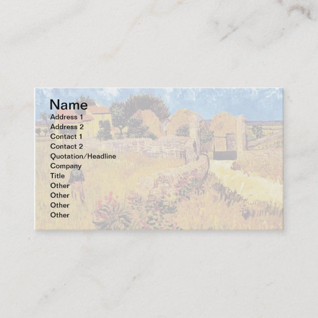 Vincent Van Gogh - Farmhouse In Provence Fine Art Business Card (Front)