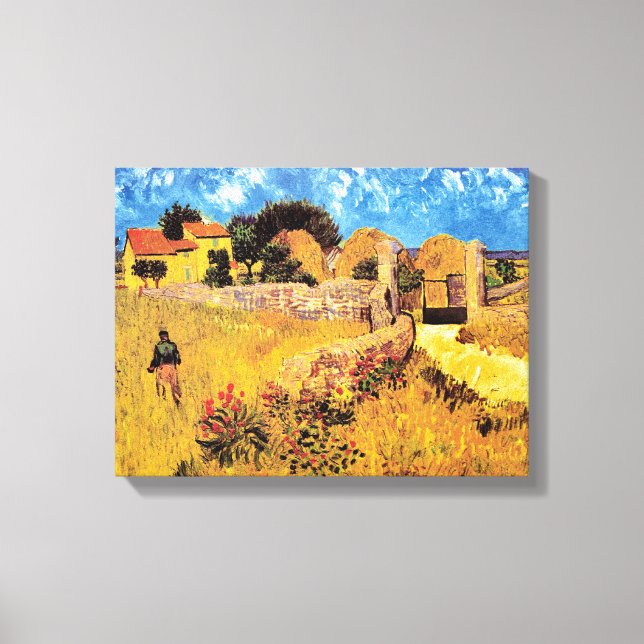 Vincent Van Gogh - Farmhouse In Provence Fine Art Canvas Print (Front)