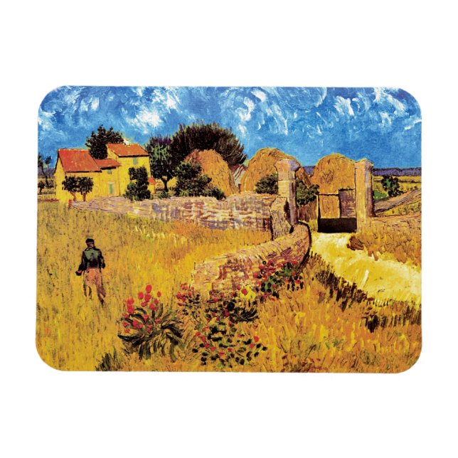 Vincent Van Gogh - Farmhouse In Provence Fine Art Magnet (Horizontal)