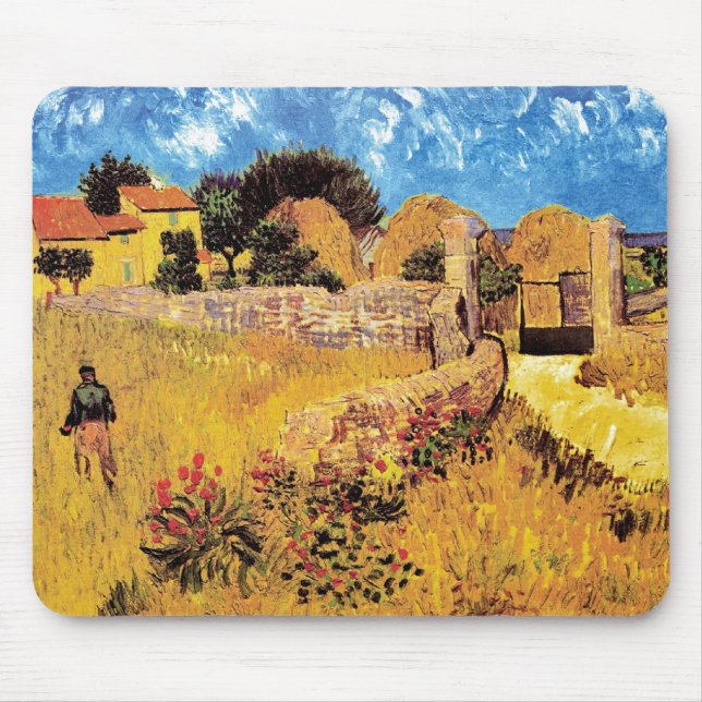 Vincent Van Gogh - Farmhouse In Provence Fine Art Mouse Mat (Front)