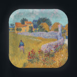 Vincent van Gogh - Farmhouse in Provence Paper Plate<br><div class="desc">Farmhouse in Provence / Ferme en Provence - Vincent van Gogh,  1888</div>