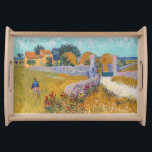 Vincent van Gogh - Farmhouse in Provence Serving Tray<br><div class="desc">Farmhouse in Provence / Ferme en Provence - Vincent van Gogh,  1888</div>