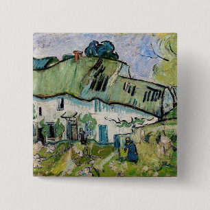 Vincent van Gogh - Farmhouse with Two Figures 15 Cm Square Badge