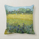 Vincent van Gogh Field of Flowers near Arles Cushion<br><div class="desc">A field of flowers near Arles as painted by Vincent van Gogh.</div>