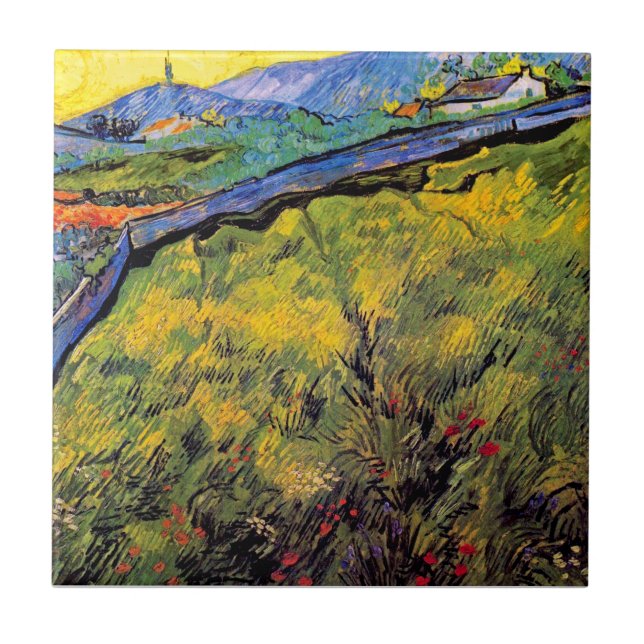 Vincent Van Gogh - Field Of Spring Wheat Tile (Front)
