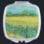 Vincent van Gogh - Field with Irises near Arles Compact Mirror<br><div class="desc">Field with Irises near Arles / View of Arles with Irises in the Foreground - Vincent van Gogh,  Oil on Canvas,  1888</div>