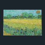 Vincent van Gogh - Field with Irises near Arles Doormat<br><div class="desc">Field with Irises near Arles / View of Arles with Irises in the Foreground - Vincent van Gogh,  Oil on Canvas,  1888</div>