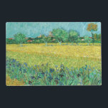 Vincent van Gogh - Field with Irises near Arles Laminated Place Mat<br><div class="desc">Field with Irises near Arles / View of Arles with Irises in the Foreground - Vincent van Gogh,  Oil on Canvas,  1888</div>