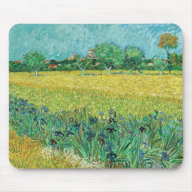 Vincent van Gogh - Field with Irises near Arles Mouse Mat (Front)