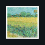 Vincent van Gogh - Field with Irises near Arles Napkin<br><div class="desc">Field with Irises near Arles / View of Arles with Irises in the Foreground - Vincent van Gogh,  Oil on Canvas,  1888</div>