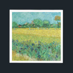 Vincent van Gogh - Field with Irises near Arles Napkin<br><div class="desc">Field with Irises near Arles / View of Arles with Irises in the Foreground - Vincent van Gogh,  Oil on Canvas,  1888</div>