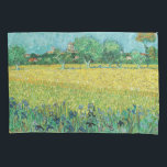 Vincent van Gogh - Field with Irises near Arles Pillowcase<br><div class="desc">Field with Irises near Arles / View of Arles with Irises in the Foreground - Vincent van Gogh,  Oil on Canvas,  1888</div>