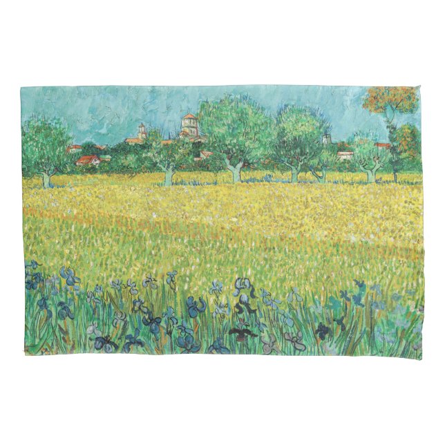 Vincent van Gogh - Field with Irises near Arles Pillowcase (Front)