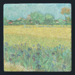 Vincent van Gogh - Field with Irises near Arles Stone Coaster<br><div class="desc">Field with Irises near Arles / View of Arles with Irises in the Foreground - Vincent van Gogh,  Oil on Canvas,  1888</div>