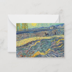 Vincent van Gogh - Field with ploughing farmers Card