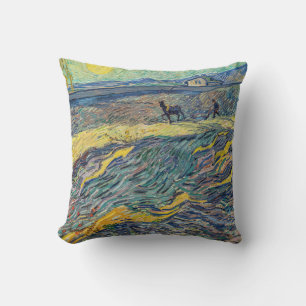 Vincent van Gogh - Field with ploughing farmers Cushion