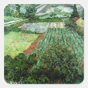 Vincent van Gogh   Field with Poppies, 1889 Square Sticker